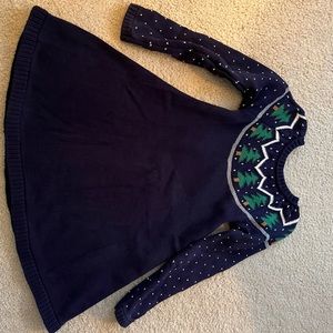 Hanna Andersson Navy Blue Christmas Dress - Sweater Style - Size 6-7
